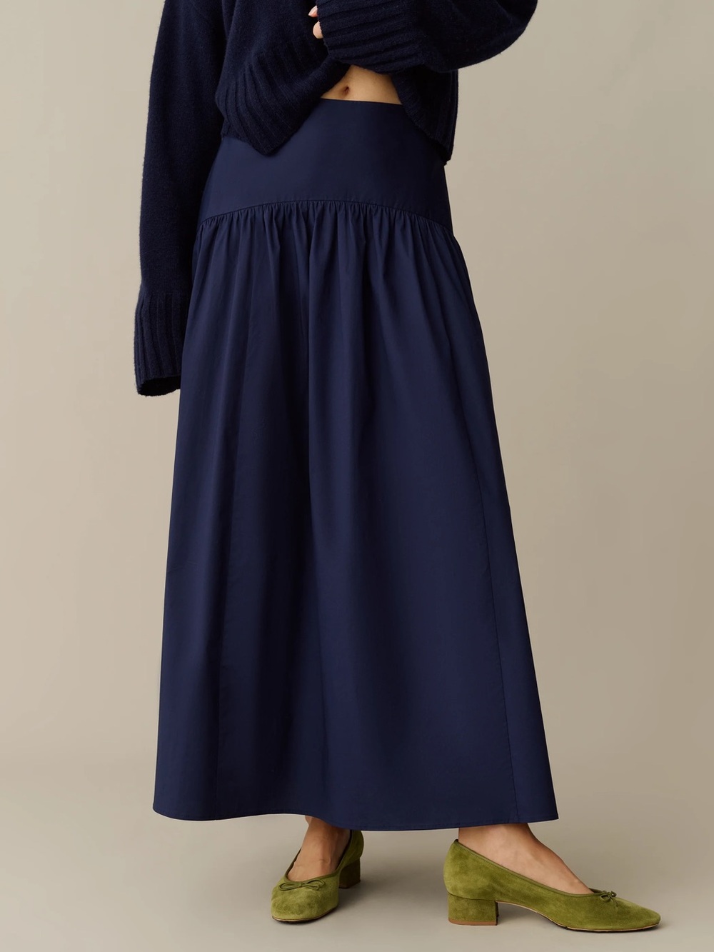 Few Moda Caara Vashti Navy Maxi Gathered Waist Skirt